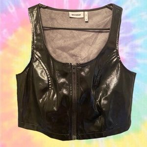 Weekday Faux Leather Black Vest